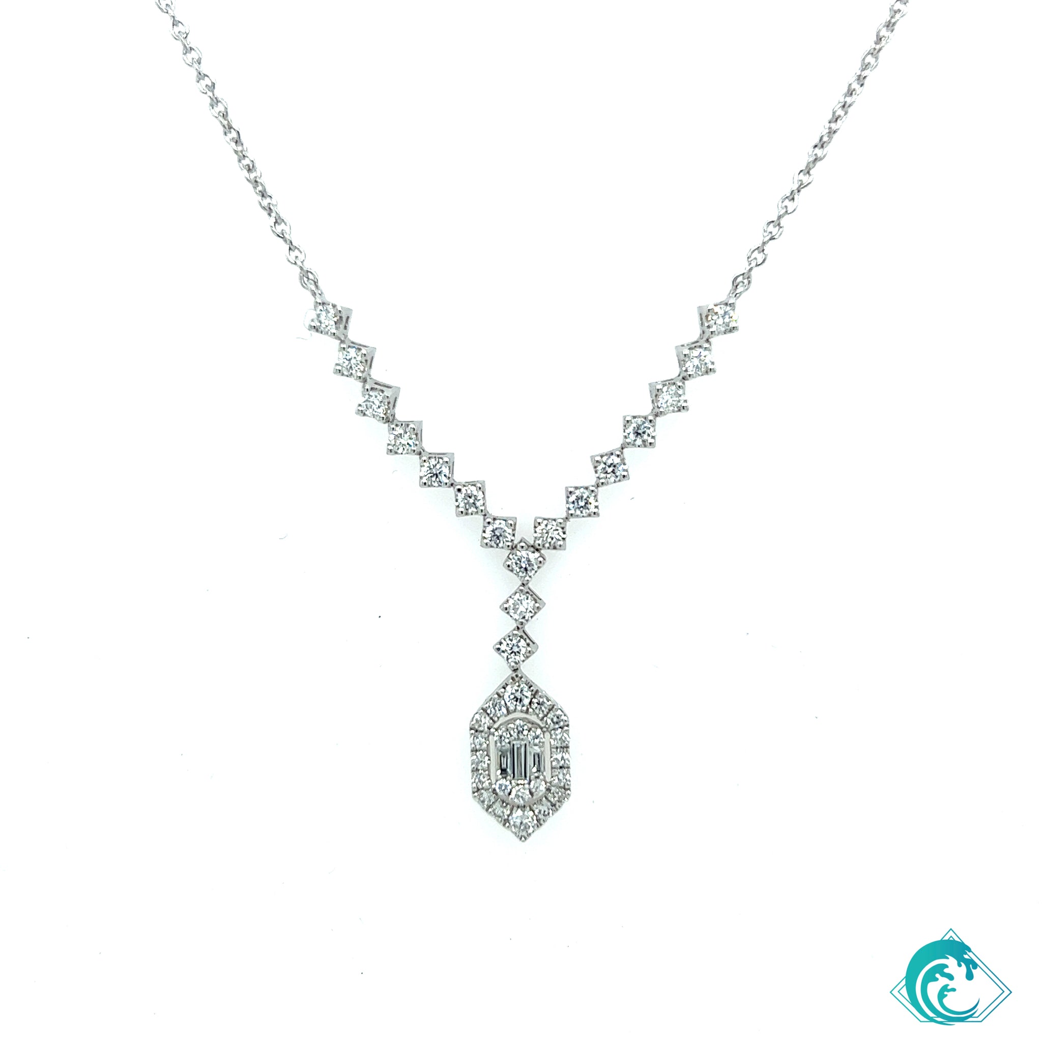 14KW White Diamond Necklace