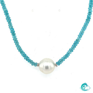 14KW Australian S.Sea Pearl & Apatite Necklace