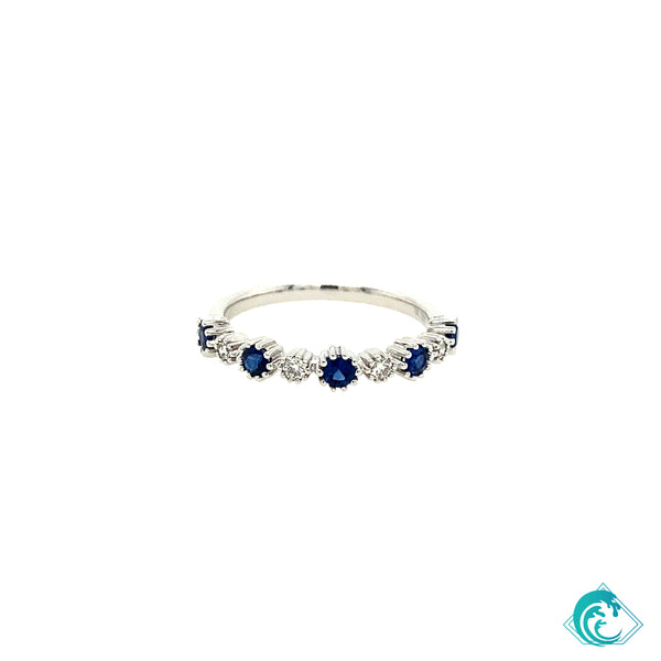 18k Dainty Sapphire Stackable Band