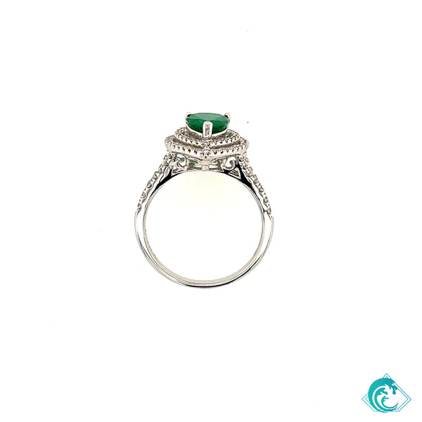 18KW Emerald & Diamond Laka Ring