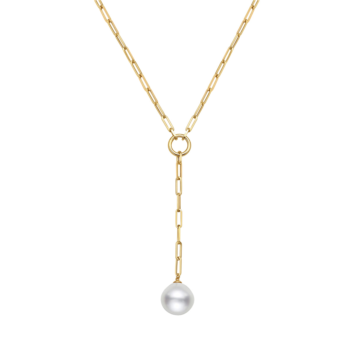 14KY White South Sea Australian Pearl Lariat