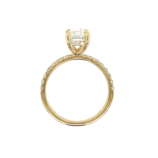 The Avery 2ct Emerald Cut Hidden Halo Sustainably Created Engagement Ring