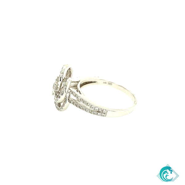 14KW Diamond Floral Design Ring