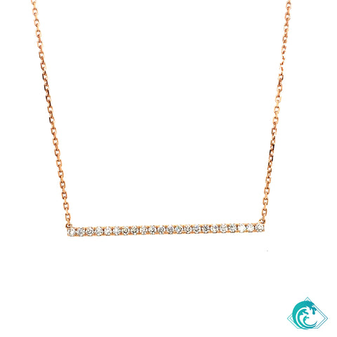 14KR Sustainably Created Diamond Bar Necklace
