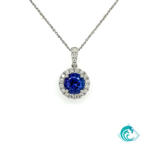 18K WG Tanzanite Round Pendant