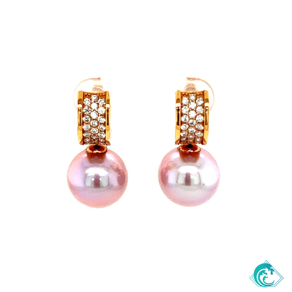 18K RG Pink Edison Pearl Akala Earrings
