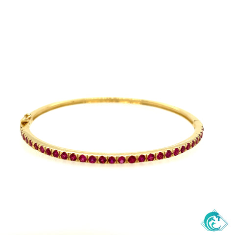 14KY Ruby Hinge Bangle