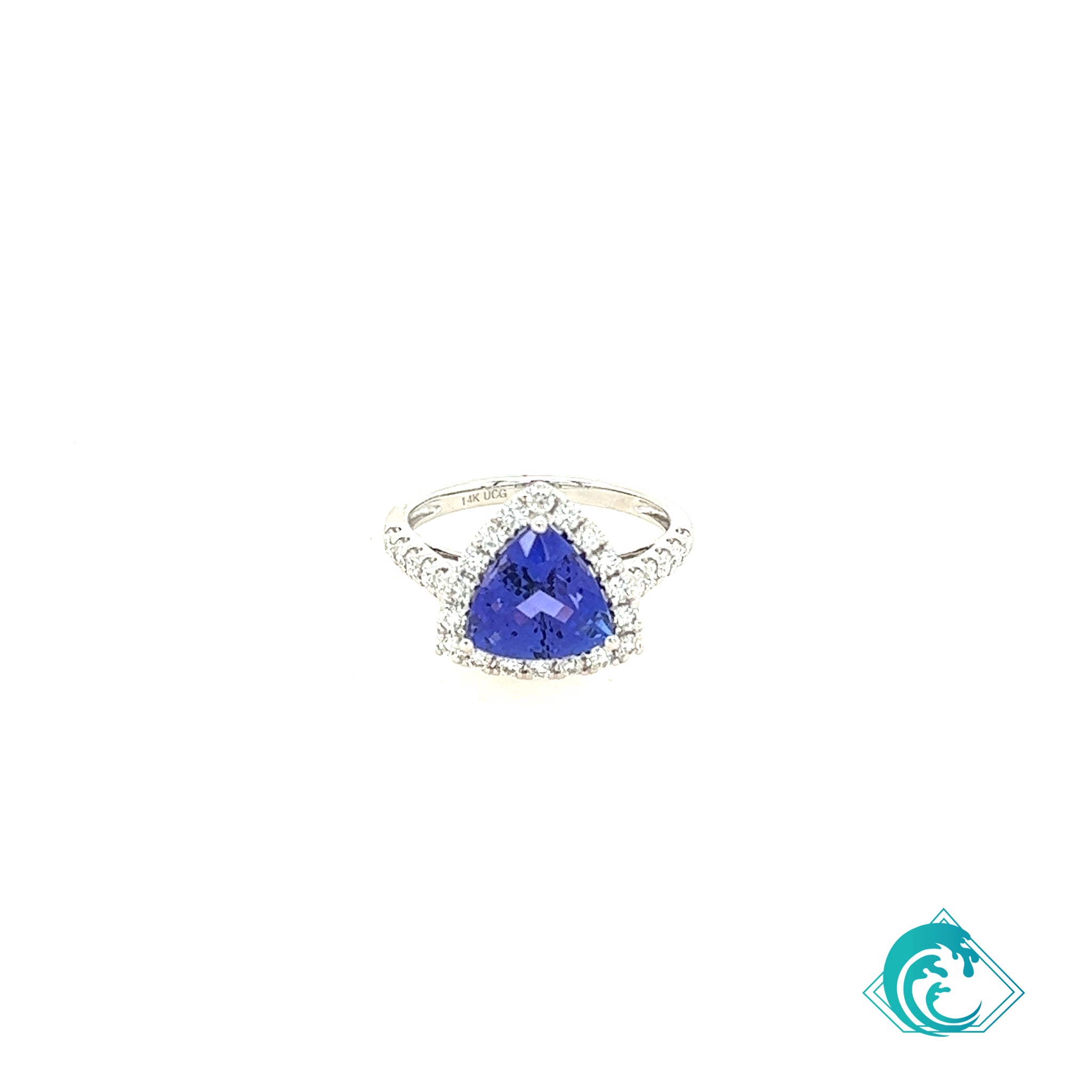 14K WG Triangle Tanzanite Ring