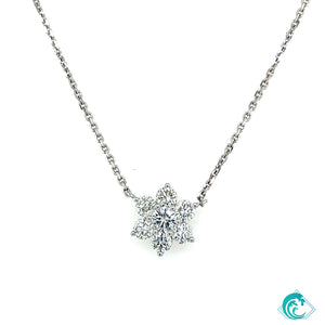 18KW Flower Diamond Necklace