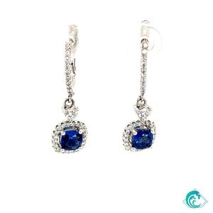 14K WG Sapphire & Diamond Margo Earrings