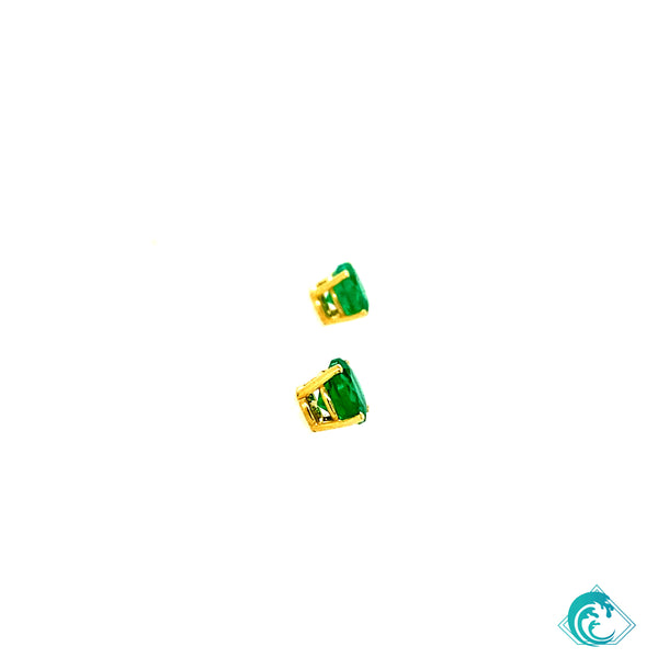 18KY Colombian Emerald Studs (1.31cts)