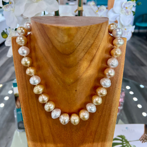 Circle South Sea Australian & Golden Indonesian Pearl Hapa Strand