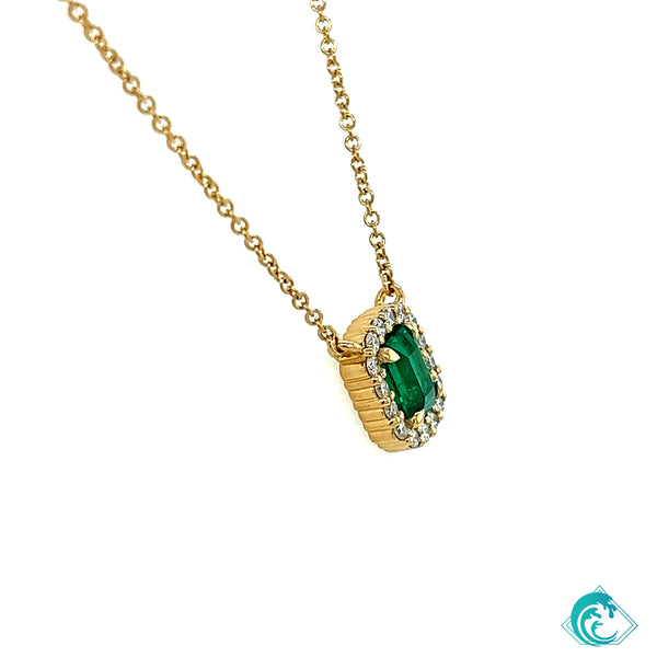 18KY Emerald & Diamond Leilani Necklace