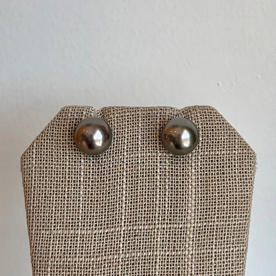 14K Tahitian Pearl Studs 10mm