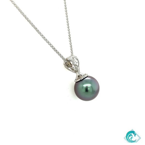 14K WG Tahitian Pearl Lani Pendant