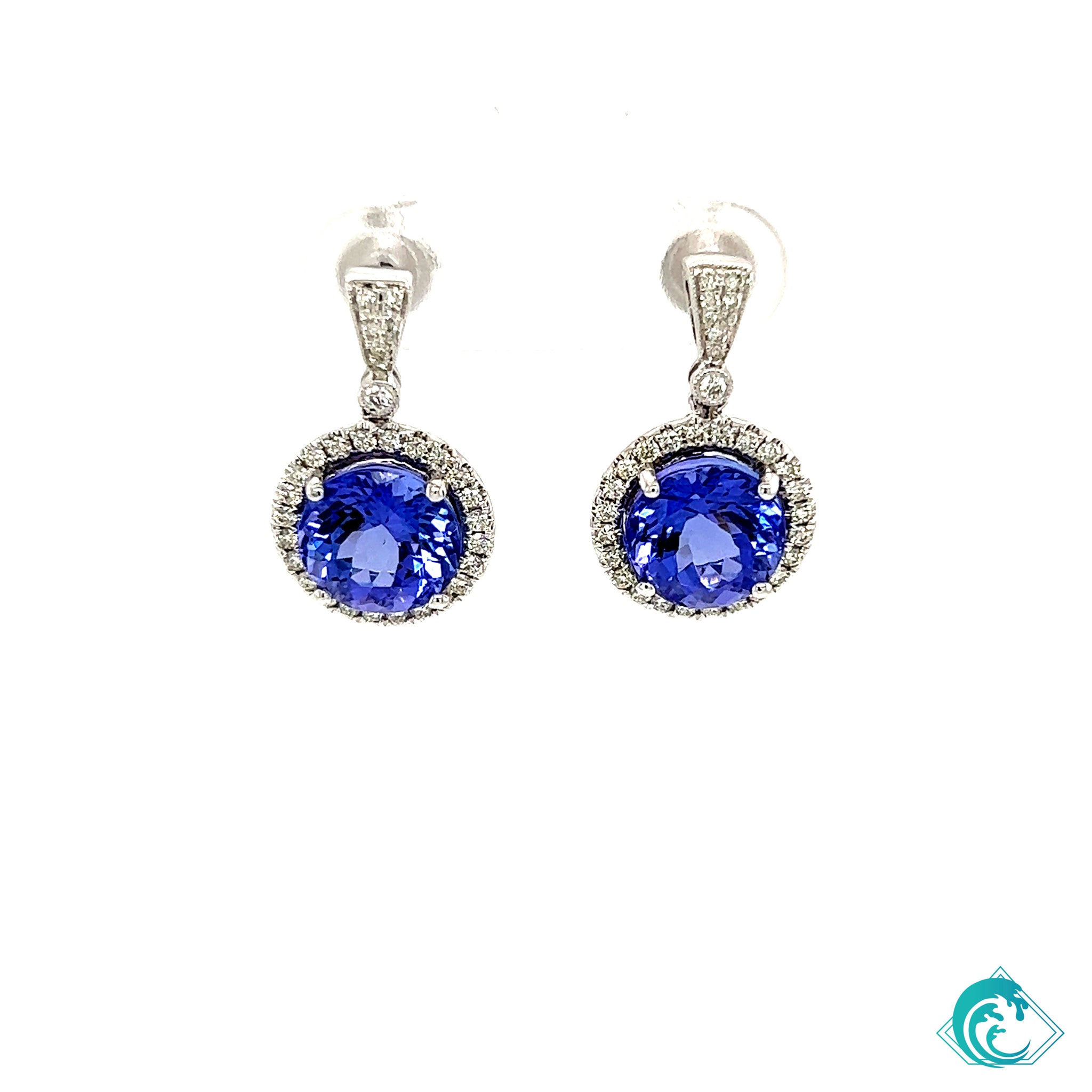 18KW Round Tanzanite Kalani Earrings