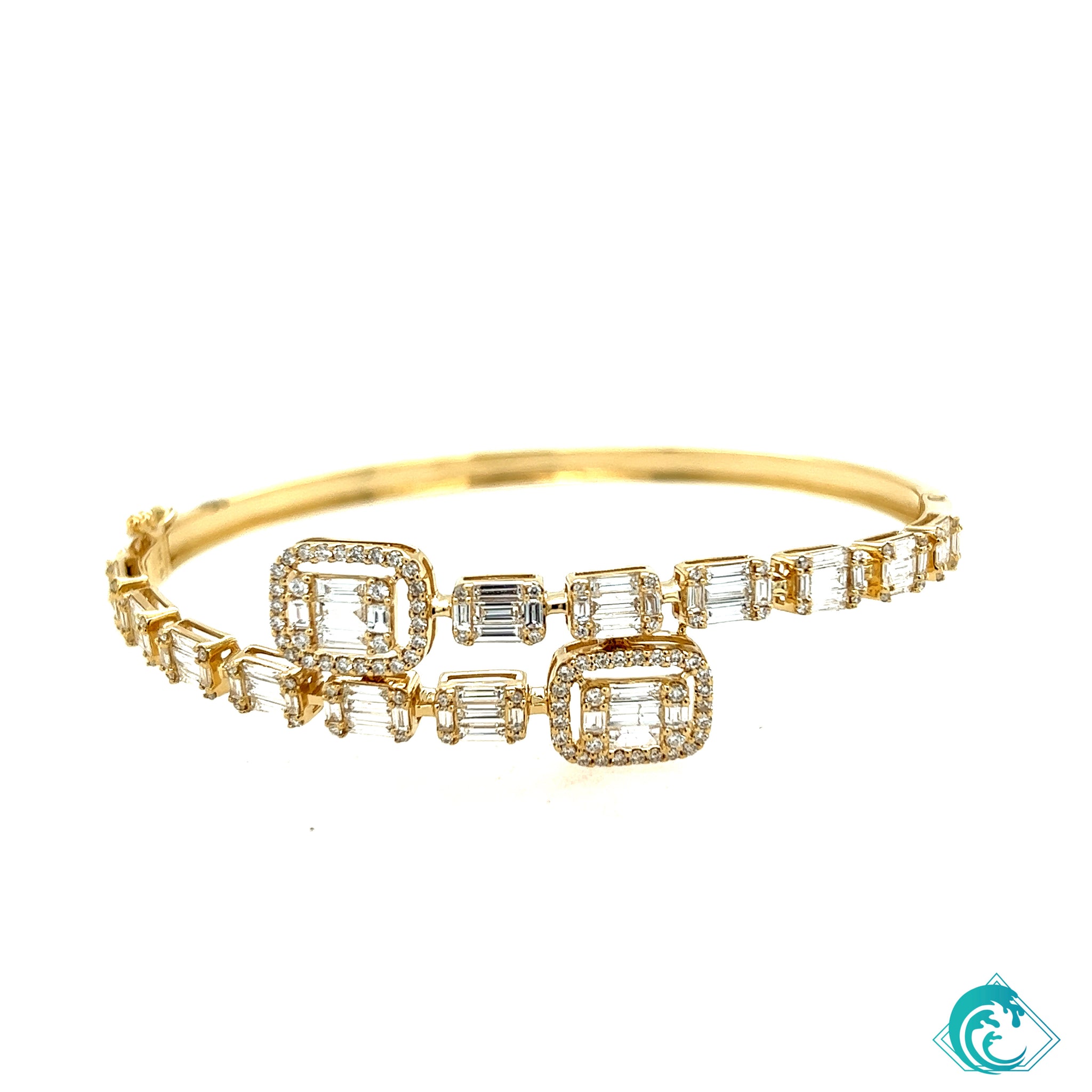 14K YG Baguette Diamond Bracelet