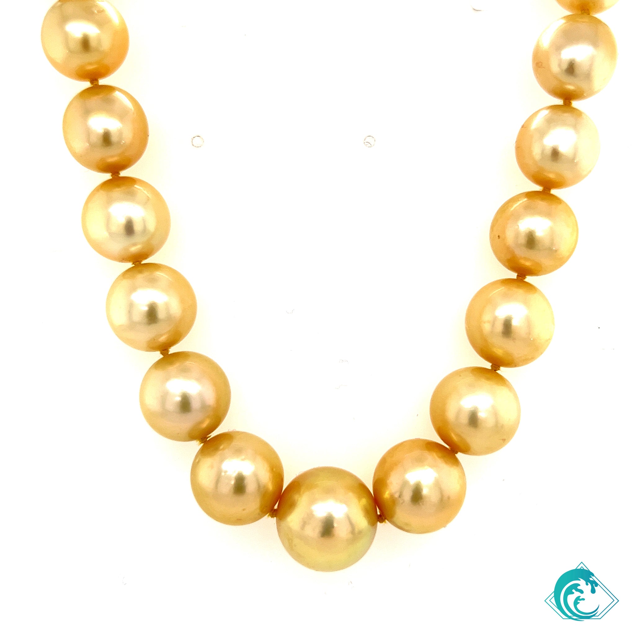 14K Champagne Toned Golden Indonesian Pearl Strand