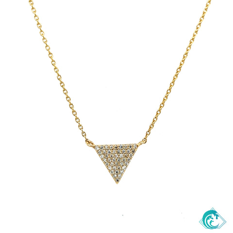 14K YG Spear Diamond Necklace