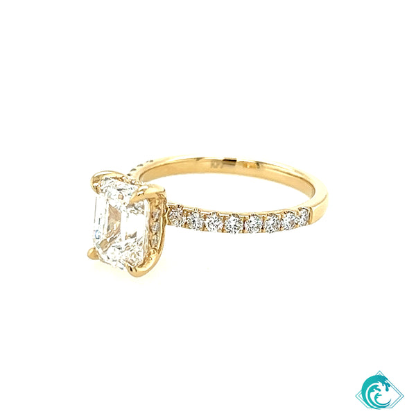 The Avery 2ct Emerald Cut Hidden Halo Sustainably Created Engagement Ring