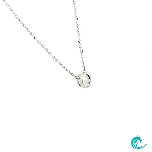 18KW Bezel Set Diamond Pendant
