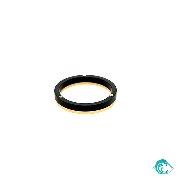 3mm Zirconium & 14K Yellow Gold Band
