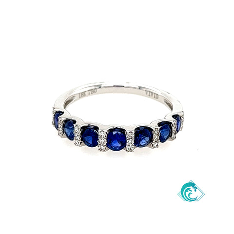 18K WG Sapphire & Diamond Band