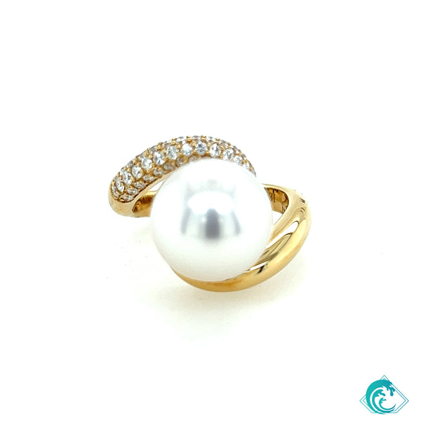 18KY White Australian Pearl Tina Ring