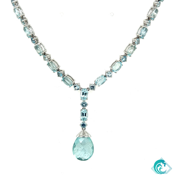 14KW Elegant Aquamarine Necklace