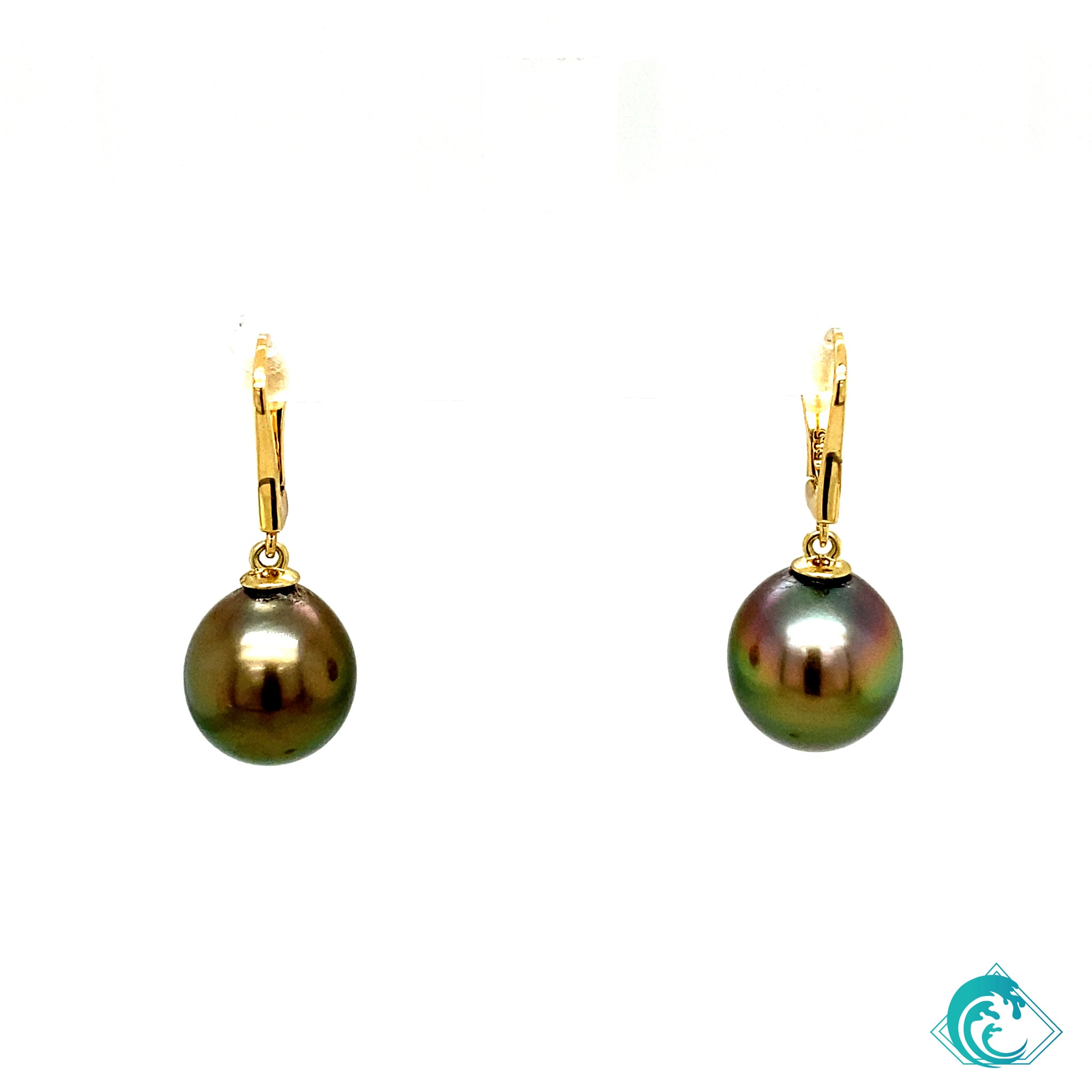 14K Tahitian Pearl Raindrop Earrings
