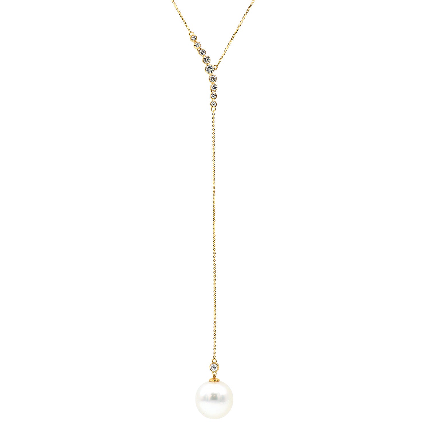 18KY South Sea Delicate Diamond Leilani Lariat