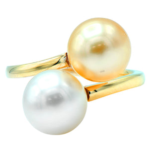 14KY Double South Sea Pearl Ring